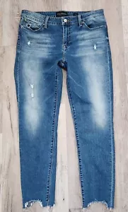 Jeans marca Lucky 10/30 Ava skinny elasticizzato orlo grezzo effetto invecchiato vita media - Foto 1 di 8