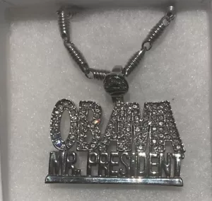 Colgante de joyería Obama Sr. Presidente Bling - Imagen 1 de 3