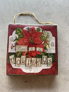 nicexmas christmas wooden hanging plaque: Home For The Holidays - Picture 1 of 2