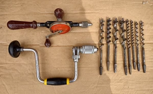 STANLEY RATCHET BRACE 144-10 INCH MK 4 & #804 HAND DRILL,MADE IN ENG +Drills Bit - Picture 1 of 10