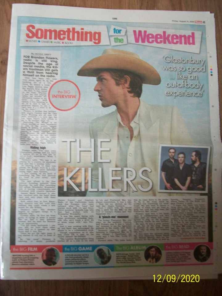 SOMETHING FOR THE WEEKEND Friday August 21 2020 THE KILLERS Front Cover The Sun - Image 1 of 1