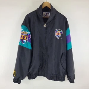 Mens XL Logo Athletic NFL Super Bowl XXXI 1997 Black New Orleans VTG Jacket - Picture 1 of 7