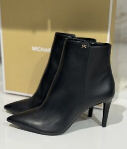 Michael Michael Kors Womens Alina Flex Stiletto Ankle Boots Black Leather Size 9