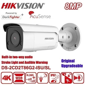 Hikvision DS-2CD2T86G2-ISU/SL AcuSense Strobe Audible Fixed Bullet 2.8/4/6mm NEW - Picture 1 of 12