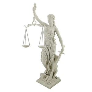 LADY JUSTICE STATUE 11.5" Lawyer Judge Law Gift White Marble Finish Resin NEW - Picture 1 of 3
