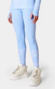 NEW Sweaty Betty Tech Ski Base Layer Leggings - SB9513 - Baby Blue Leopard - XL - Picture 1 of 3