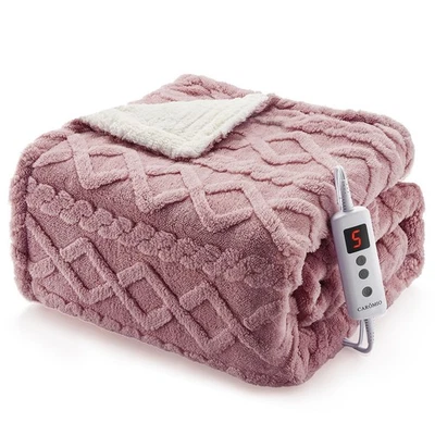 Heated Throw Blanket - Thick Tufted Sherpa Electric Blanket Throw with 10 Hea... - Image 1 of 4