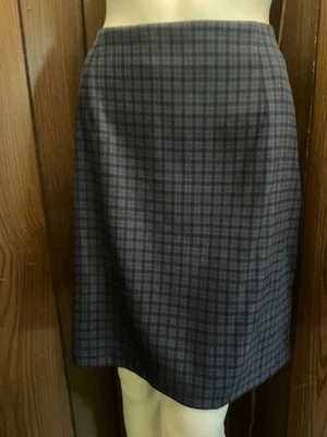 Vestido Granero Falda Lápiz Recta Azul Cuadros Corto Cierre Cremallera Mujer’s Talla 12 Foto 1 de 4