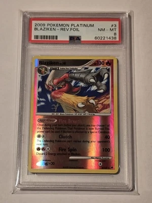 2009 Pokemon Platinum Blaziken #3/127 Reverse Holofoil PSA 8 - Image 1 of 2