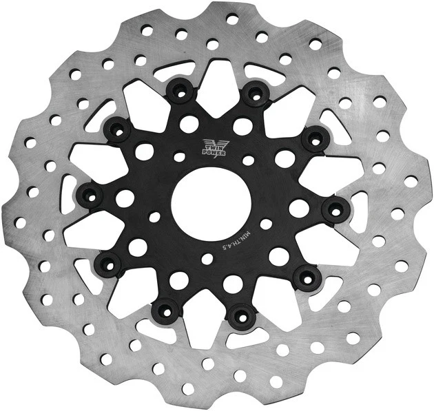 Rotor flotante festoneado Twin Power 11,8" delantero negro #666847 Harley Davidson Foto 1 de 1