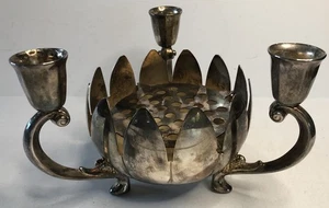 Vintage F. B. Rogers Lotus Flower Frog Made In Italy - Foto 1 di 15
