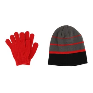 Grand Sierra Kids' 8-12 Striped 2-Piece Winter Beanie and Glove Set - Picture 1 of 13