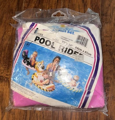 Intex Vintage Sealed 1991 Inflatable Pool Rider -  Intex The Wet Set #59570 Pink - Image 1 of 4