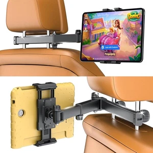 Auto Kopfstütze Tablet Halter, Aluminium Arm Tablet Halterung für Auto Rücksitz mit Fol - Bild 1 von 8