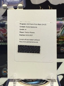 TRENTYN FLOWERS 2024-25 PANINI PRIZM BLACK ROOKIE SIGNATURES RC AUTO TZ 13D - Picture 1 of 2