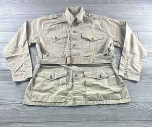 Filson Jacket Mens 46 Khaki Belted Safari Bush Field Cotton Made in USA Style 53 - Picture 1 of 8