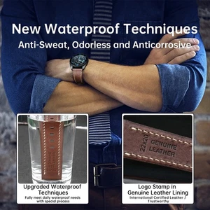 Correa de reloj vintage de cuero de grano completo MAIKES para Omega/Hamilton 18-24 mm - Imagen 1 de 21