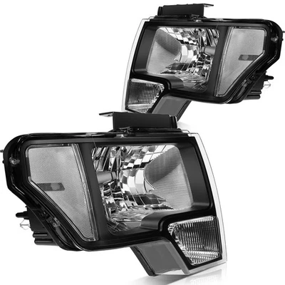 Smoke Chrome Headlights Assembly For 2011-2014 Ford F-150 Left+Right Replacement - Image 1 of 4