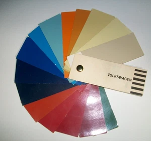 1970 1971 VW Volkswagen Bug Bus Karmann Ghia auto RM paint chips selection set - Picture 1 of 2