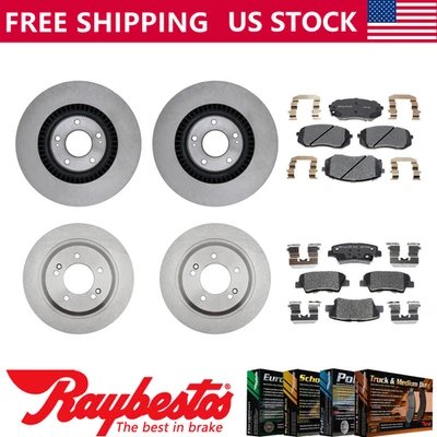 Rotores de freio dianteiros traseiros e pastilhas de freio de cerâmica para 2016 Kia Cadenza - Raybestos - Imagem 1 de 4