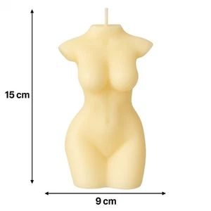 Duftkerze Körperform weiblicher Torso klassische Wachsskulptur Duft 15 cm - Bild 1 von 6