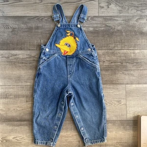 Vintage Seasme Street Big Bird Embroidered Overalls  2T - Picture 1 of 10