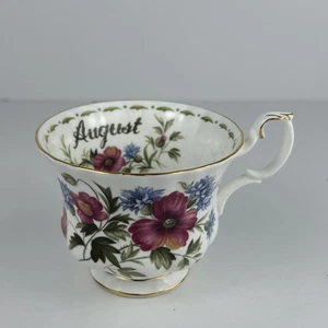 Royal Albert Bone China Blume des Monats AUGUST Mohn Teetasse - gerissen - LESEN - Bild 1 von 12