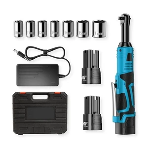 Verlängerter kabelloser elektrischer Ratschenschlüssel, 3/8" 60 Fuß-Pfund 450 U/min 12 V lange Reichweite - Bild 1 von 6