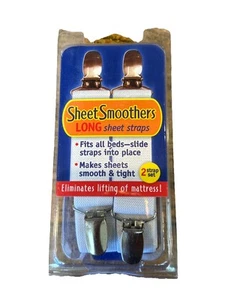 Sheet Smoothers 2 Long Sheet Straps Adjustable Fits Any Type of Bed - Picture 1 of 5