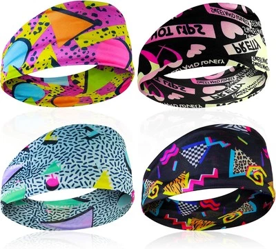 Pacote com 4 tiaras de corrida masculinas faixas de moletom esportivas faixas de suor treino fitness - Imagem 1 de 4