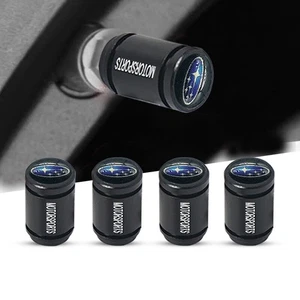 4PCS Metal Car Wheel Tire Air Valve Stem Dust Valve Cap Cover for Subaru Black - Picture 1 of 3