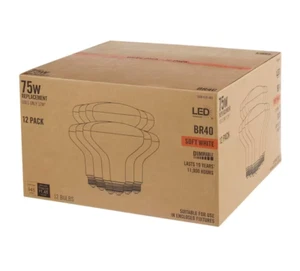 Unbranded 75W BR40 Dimmable LED Light Bulb Soft White (12-Pack) BR40-1D 12W-E26 - Picture 1 of 4