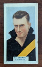 Victorian Footballers VFL card - BDV  1933 Series of 50 Gordon Strang -Richmond.