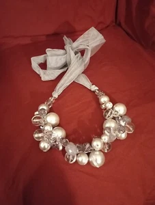 Ribbon Rhinestone Necklace - Picture 1 of 4