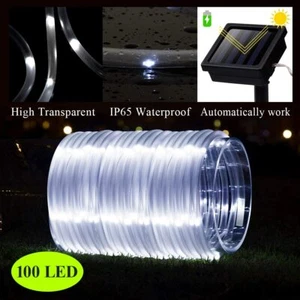 Outdoor 33ft Rope String Solar LED Fairy Garden Lights Patio Party Camping Pool - Picture 1 of 33