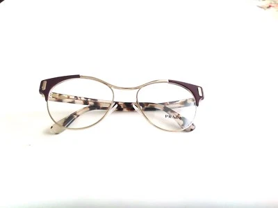 Óculos Prada VPR 61T dourado/borgonha/havana VAX-1O1 tamanho 52mm armação óptica - Imagem 1 de 4