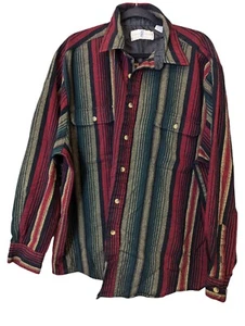 River Trader Hemd mit Knopfleiste gefüttert Herren Größe XL gestreift Shacket Vintage - Bild 1 von 8