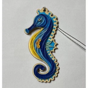 Seahorse Quilled Paper Ornament Handcrafted Vietnam Quilling Ocean Sea - Picture 1 of 1