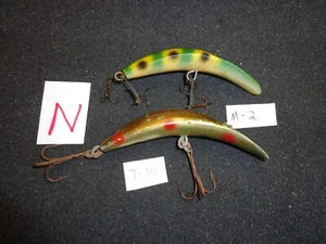 Lot Of 2 Vintage Large Helin Flatfish Fishing Lures Plastic T50 M2 See pictures - Picture 1 of 6