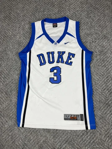 Y2K Nike Elite Duke Blue Devils Basketball Jersey Men's Medium White #3 Adult Cover