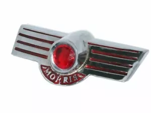 Morris Minor Script Rear Boot Badge Emblem Motif Unit Alloy Chrome Plated ECs - Picture 1 of 5