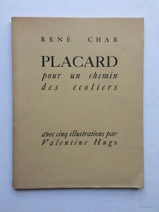 René CHAR " Schrank für einen Schulweg " NUM. GLM 1937, Valentine HUGO - Bild 1 von 3