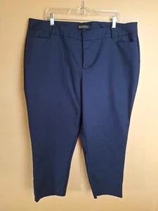 Abito Eloquii donna 20S blu navy chino cropped gamba strappata pantaloni carriera business - Foto 1 di 10