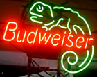 Bar à bière lézard ouvert 20"x16" lampe au néon club illustration décoration murale verre