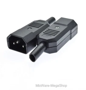 1 Kaltgerätebuchse  IEC 320 C14, 10 A 250 V~, mit Schraubkontakten, schwarz - Picture 1 of 3