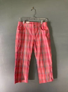 NWT Ralph Lauren orchard pink plaid crop pants size 2 - Picture 1 of 4