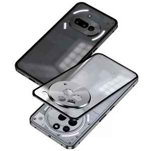 Luxury Hybrid Metal Bumper Glass Magnetic Cover Case For Nothing Phone (3a) Pro - Picture 1 of 16