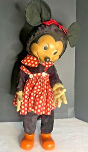 RARE! Antique 1940’s Disney Gund 25” Minnie Mouse Doll Large Walker- PLEASE READ