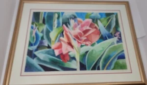 Canna Lily #2 by Linda Bastian Framed Offset lithograph on Paper Hand Signed - Picture 1 of 7