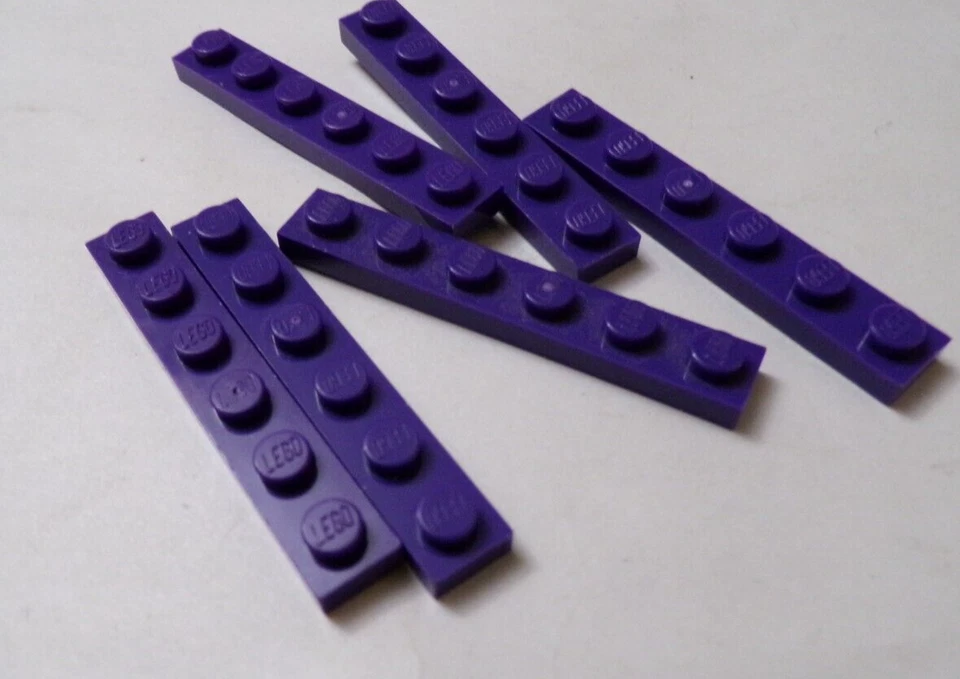 Lego x7 Purple 1x6 Plates, 3666 (028-330) - Image 1 of 1